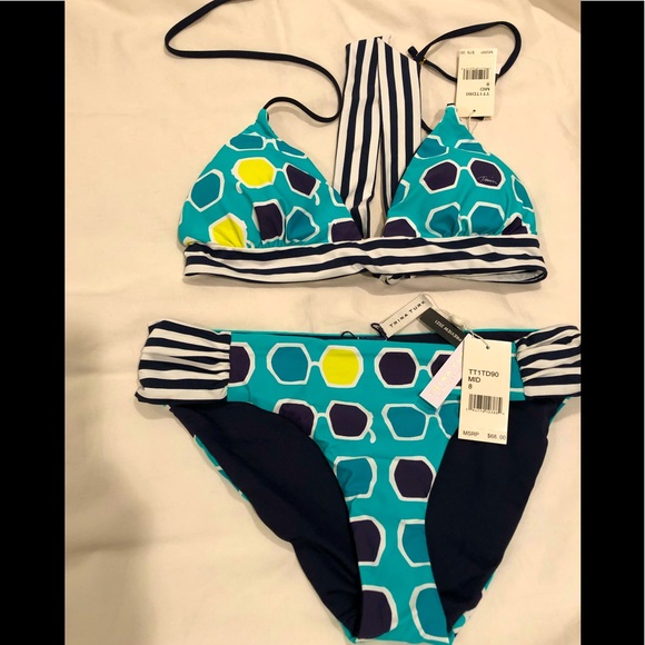 NWT Trina Turk reversible swimsuit. Size 8. Resort wear Swim and Spa collection - Picture 4 of 10